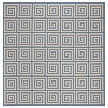 Safavieh 6 ft. 7 in. x 6 ft. 7 in. Square Linden 100 Contemporary Area Rug - Cream & Blue LND129N-6SQ